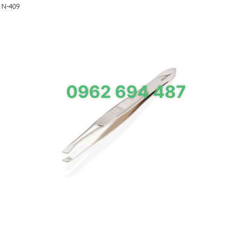 Kềm Nghĩa N.409 - Nhíp Nhổ Lông Mày Đầu Xéo Inox Mạ Vàng Ánh Kim